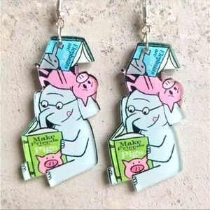 Mo Willems Piggie and Gerald Teacher Earrings